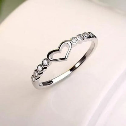 Love Ring 925 Sterling Silver Blue Sapphire Ring Gemstone Heart Ring Women'S Fashion Rings