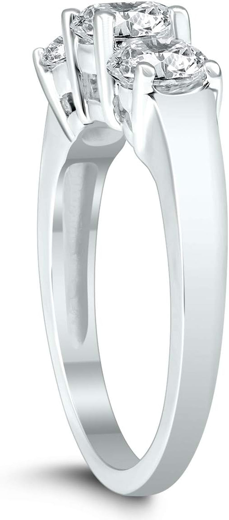AGS Certified 2 Carat TW Three Stone Diamond Ring in 14K White Gold