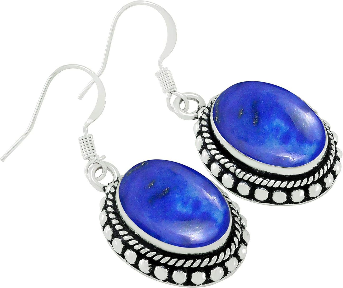 15.15 Cts Oval Shape Natural Semi Precious Gemstones Earrings for Women, Handmade Bohemian Dangle Earrings Jewelry Women'S Day Gifts for Mom Wife