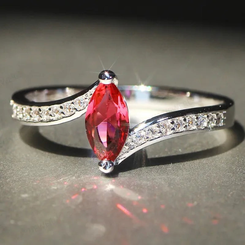Eye  Silver Anniversary Statement Multilayer Crown Eye Ring Natural Gemstones Ruby Ring Wedding Bride Engagement Band Charm Party Ring Jewelry