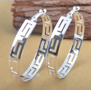 New Women 925 Sterling Silver Fashion Hoop Dangle Earring Studs Jewelry
