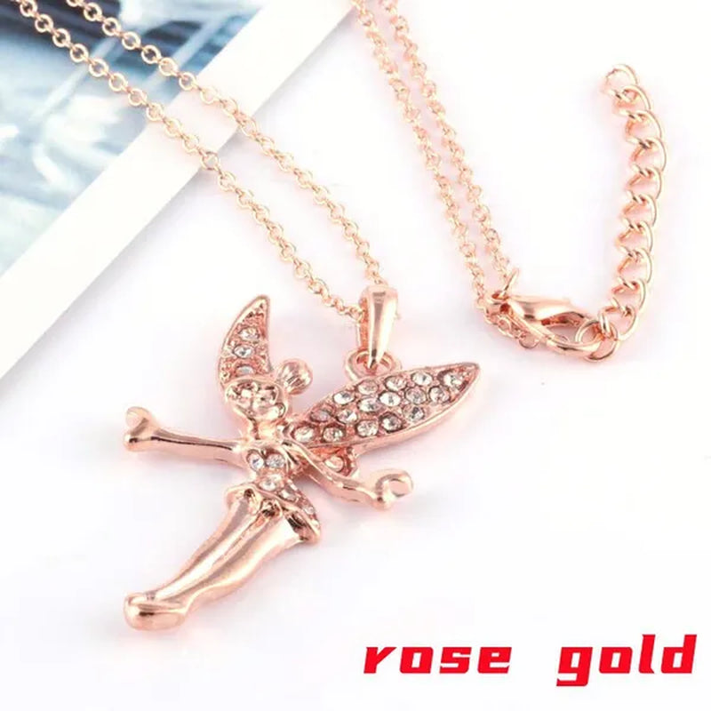 Exquisite Fashion Lovely Dancing Little Angel Pendant Necklace Women'S Zircon Exquisite Necklace Cartoon Jewelry Accessories Birthday Party Anniversary Gift