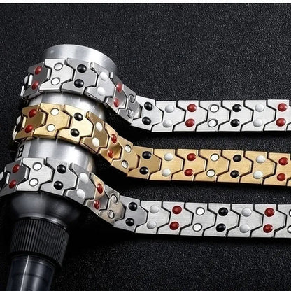 Hot sale! 2020 New Black Mens Energy Bracelet 4000 Gauss Titanium Magnetic Health 4 In 1 Bracelet Bio Therapy Fashion Stainless Steel Bracelet Pulsera De Energía