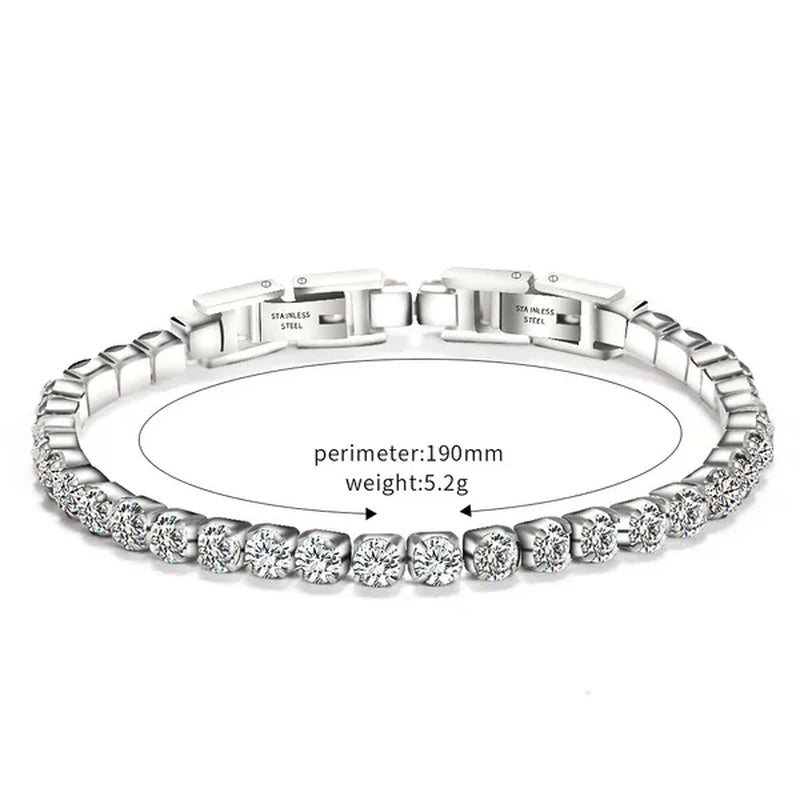 Women'S Chain Bracelets 14K Gold Plated Cubic Zirconia Classic Tennis Bracelet Gold Bangle for Lady AD1174