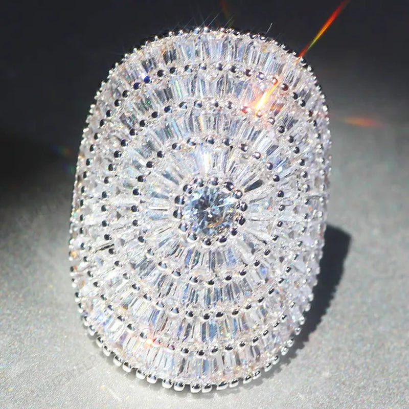 Luxury Cubic zirconia Statement Huge Multilayer Ring Wedding Bride Engagement Band Charm Women Ring JewelryWedding Bride Engagement Band Charm Ring