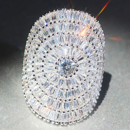Luxury Cubic zirconia Statement Huge Multilayer Ring Wedding Bride Engagement Band Charm Women Ring JewelryWedding Bride Engagement Band Charm Ring