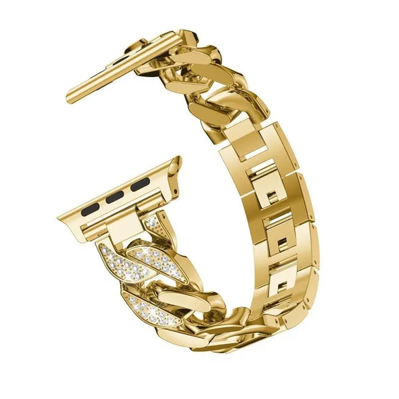 Diamond Stainless Steel Metal Strap Band for Smart Watch Ultra 2/Ultra 49mm 9 8 SE 7 41 mm 45 mm 40mm 44mm 38mm 42mm 40 Mm Girl/Women Ultra-thin Bracelet for Iwatch Serie 6 5 4 3