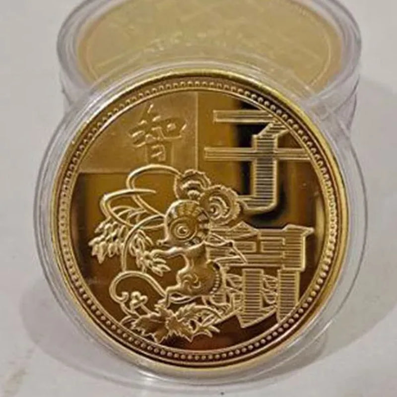 New Collection of Chinese Zodiac Commemorative Gold Coins Year of the Tiger Commemorative Coins Engraved Collection Craft Gifts