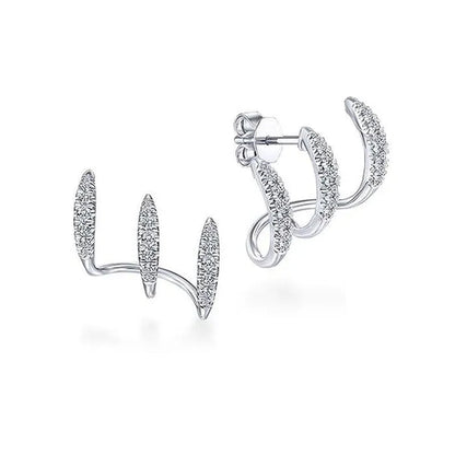 Fashion Jewelry 925 Sterling Silver Diamond Popular Exaggeration Heteromorphism Earrings