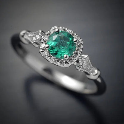 New and Noble Aquamarine/Ruby/Green Zircon AAA Ring Gold-Plated Jewelry Engagement Ring