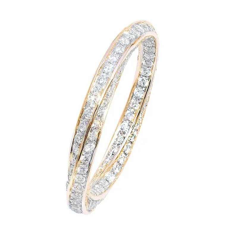 Fashion Woman Ring Dainty 925 Sterling Silver Stackable Jewelry Natural White Sapphire Diamond Band Elegant Bride Engagement Party Wedding Accessories Anniversary Gift Gemstone Rings Size 4-12 Bague Femme