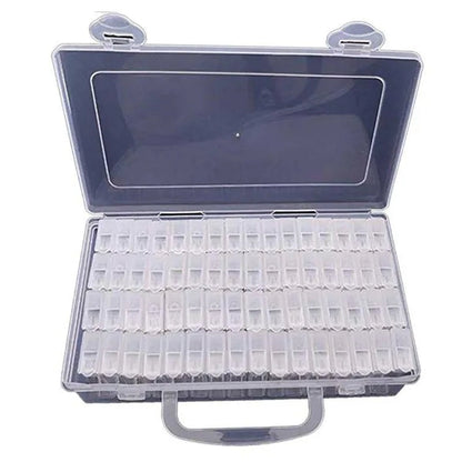 64 Slots Diamond Embroidery Diamond Painting Tool Transparent Plastic Storage Box