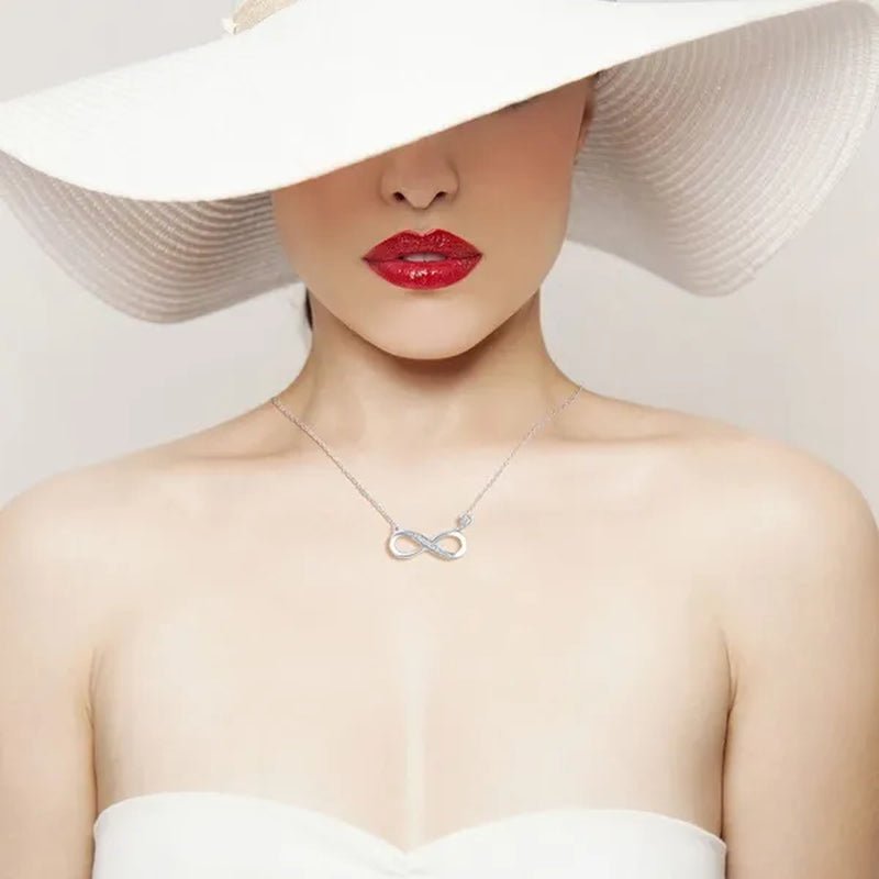 925 Sterling Silver Necklace Bracelet One Sets Forever Love” Infinity Heart Love Jewelry Sets White Gold Plated Diamond Women Necklace Gift for Mother's Day - WORLD TIME VISITS