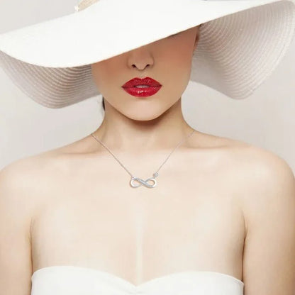 925 Sterling Silver Necklace Bracelet One Sets Forever Love” Infinity Heart Love Jewelry Sets White Gold Plated Diamond Women Necklace Gift for Mother's Day - WORLD TIME VISITS