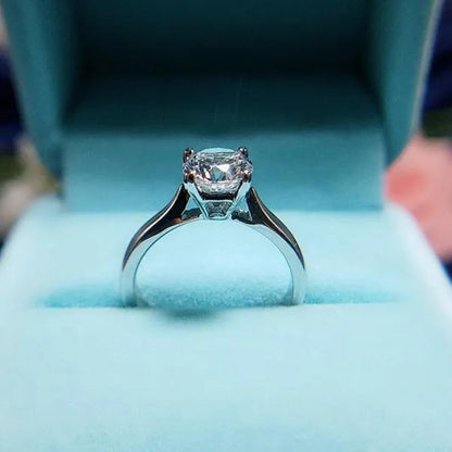 14K White Gold Rings for Women 2.0Ct round Cut Zirconia Diamond Solitaire Ring Wedding Band Engagement Bridal - WORLD TIME VISITS