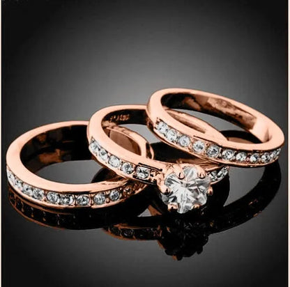3-In-1/Set GP Charm Wedding Band Rings Jewelry Sz6-10