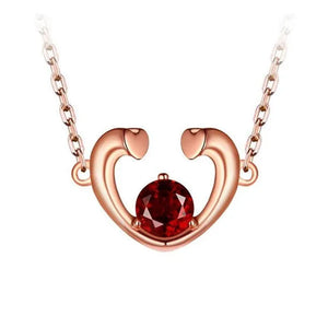 Majesty Diamonds MDS170304 0.5 CT Round Red Garnet Fancy Pendant Necklace in .925 Sterling Silver with 18K