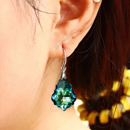 Zircon Earrings Exquisite Fashion Silver Plated Earrings Colorful Stud Earrings Zircon Earrings Romantic Classic Lovers Earrings Engagement Earrings Anniversary Gifts Valentine'S Day Gifts for Women Earrings