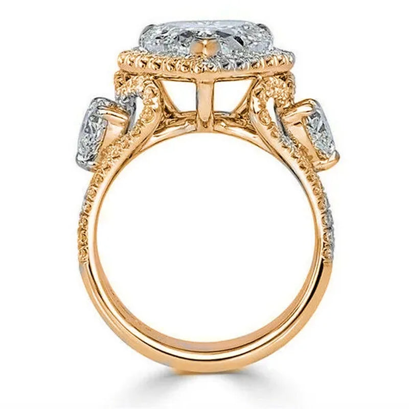 Elegant Beautiful Woman Fashion Exquisite 925 Sterling Silver Natural White Sapphire Gemstone Diamond Love Heart Ring Noble Princess Proposal Engagement Wedding Jewelry Anniversary Gift Birthday Party Accessories Christmas Gift Size US4-12 Bague Femme