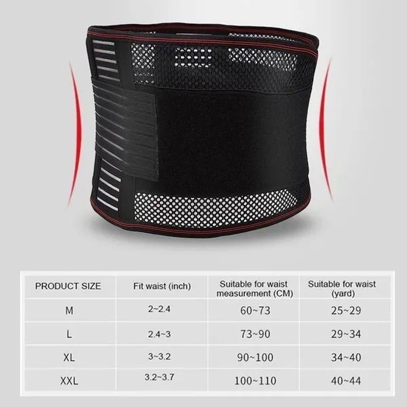 Adjustable Tourmaline Back Support Belt Brace Self-heating Magnetic Therapy Double Pull Waist Support Belt