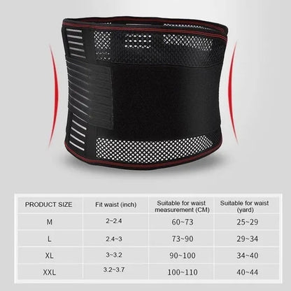 Adjustable Tourmaline Back Support Belt Brace Self-heating Magnetic Therapy Double Pull Waist Support Belt