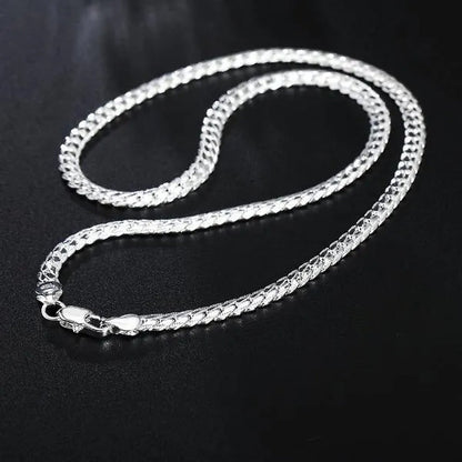 8/16/18/20/24inch 18K Gold/925 Sterling Silver Luxury Brand Design Noble Necklace Chain for Woman Men Fashion Wedding Engagement Jewelry