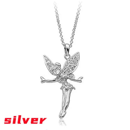 Exquisite Fashion Lovely Dancing Little Angel Pendant Necklace Women'S Zircon Exquisite Necklace Cartoon Jewelry Accessories Birthday Party Anniversary Gift