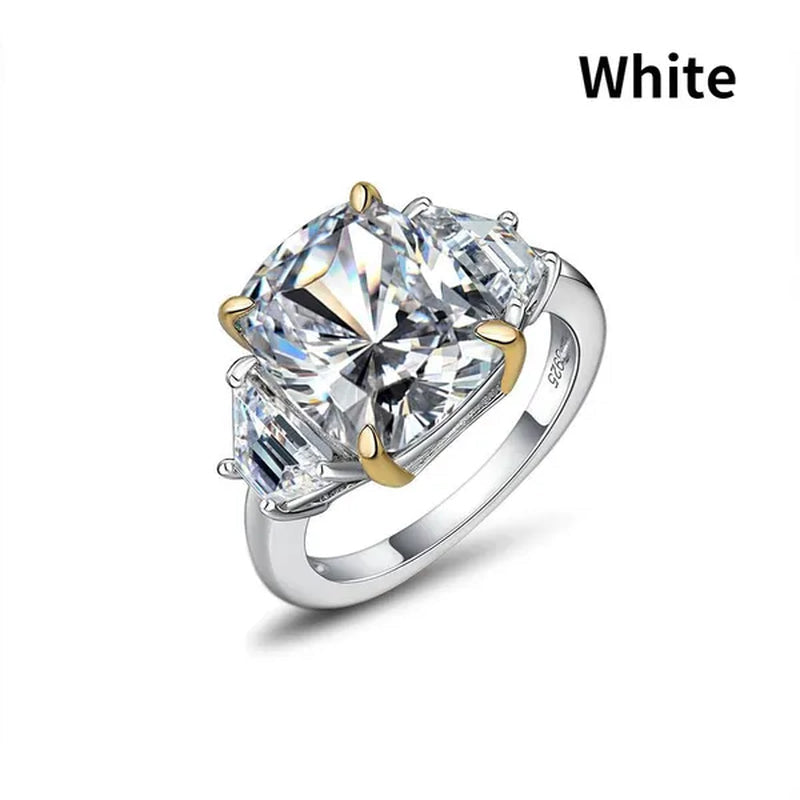 Radiant Cut Classic Sapphire Diamond White Ring Engagement Ring