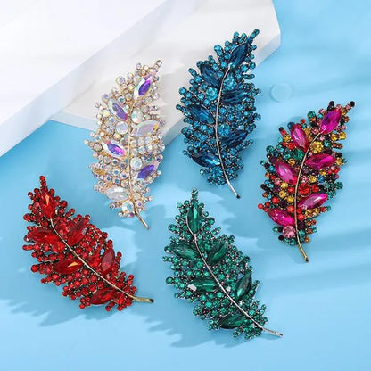 Leaves Brooches Fashion New Creative Leaf Brooch Elegant Trend Women'S Antique Silk Scarf Button Accessory Pin