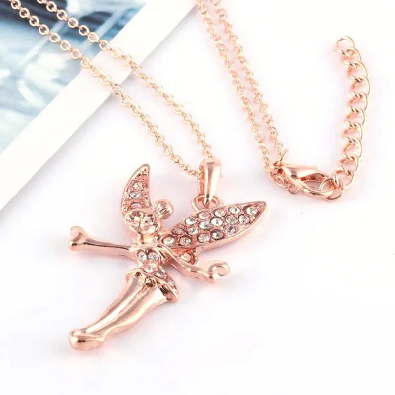 Exquisite Fashion Lovely Dancing Little Angel Pendant  Necklace Women's Zircon Exquisite Necklace Cartoon Jewelry Accessories Birthday Party Anniversary Gift