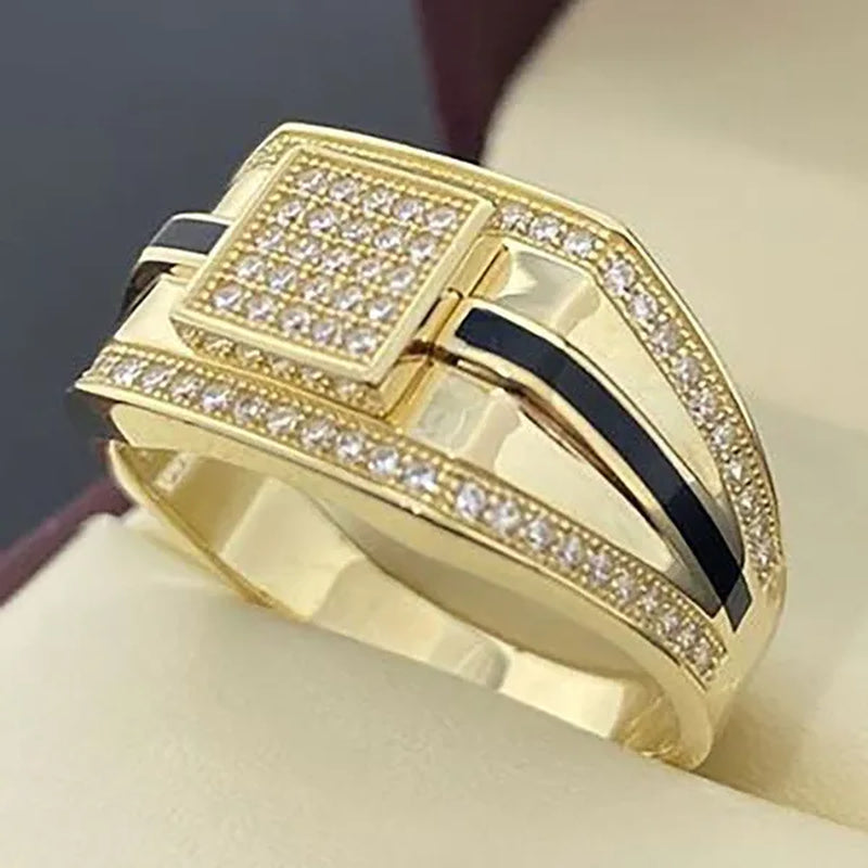 Classic Business Men'S Fashion Jewelry Accessories Exquisite Noble Gentleman Engagement Wedding Jewelry Boyfriend Birthday Party Ring Anniversary Gift Luxury Brand Men'S Ring Size US5-14