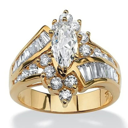 3.20 TCW Marquise Cut White Sapphire 925 Sterling Silver Engagement Ring