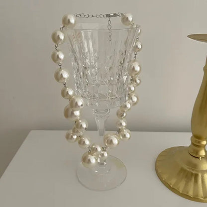 New Fashion Imitation Pearl Necklace Beaded Pearls Necklaces Elegant Choker Necklace for Women Bride Jewelry Gifts