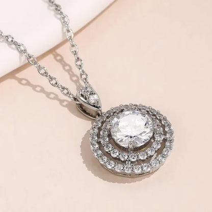 Delicate Moissanite Solitaire Necklace for Women Bridal Romantic Wedding Necklace Jewelry
