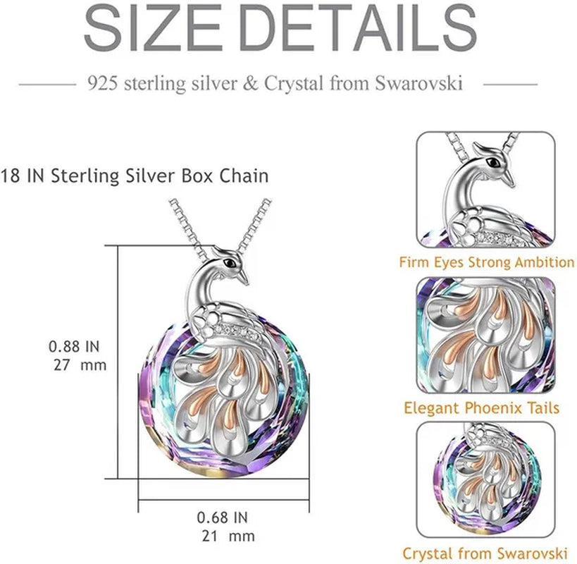 Fashion Phoenix /Snake /Pendant Necklace for Women Sterling Silver Female Jewelry Gifts with Zircon Crystal - WORLD TIME VISITS