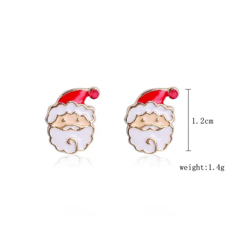 Christmas Jewelry with Diamond Snowflake Bell Christmas Earrings Christmas Tree Earrings Set Christmas Earrings Deer Stud Earrings