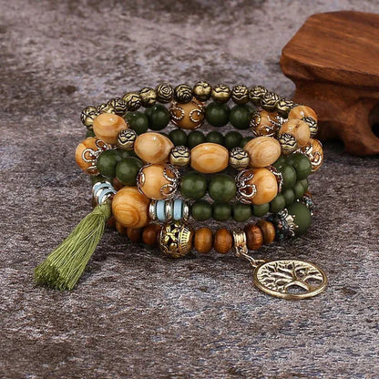 Bohemian Stackable Bead Bracelets for Women Stretch Multilayered Bracelet Set Multicolor Jewelry