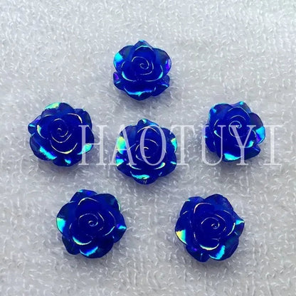 60pcs 10mm New fashion style Flower Rhinestone AB Resin Flatback handsewing gem stones crystal