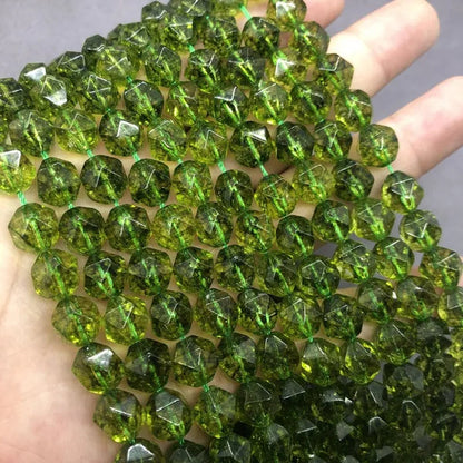 Green Peridot Beads 6-10mm Faceted Natural Stone Cut Loose Gem DIY