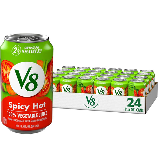 Spicy Hot 100% Vegetable Juice, 11.5 Fl Oz Can (24 Pack)
