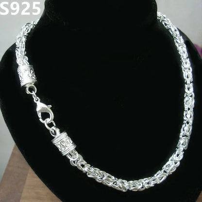 Personality 925 Sterling Silver Spigot Chain Dragon Necklace for Men Women Fashion Silver Jewelry Christmas Gifts