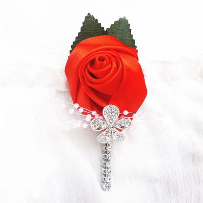 6Piece/Pack Custom Made Flower Lapel Pin Mens Wedding Boutonniere Handmade Wedding Brooch Buttonhole Grooms Boutonnieres XH0677Y