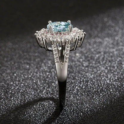 Exquisite Green Cubic Zirconia Ring Female Set with Green Zircon Jewelry
