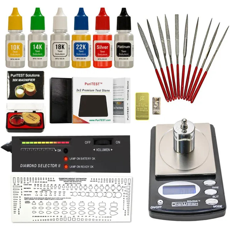 PuriTEST Gold Silver Acid Testing Kit Electronic Scale Diamond Tester Digital