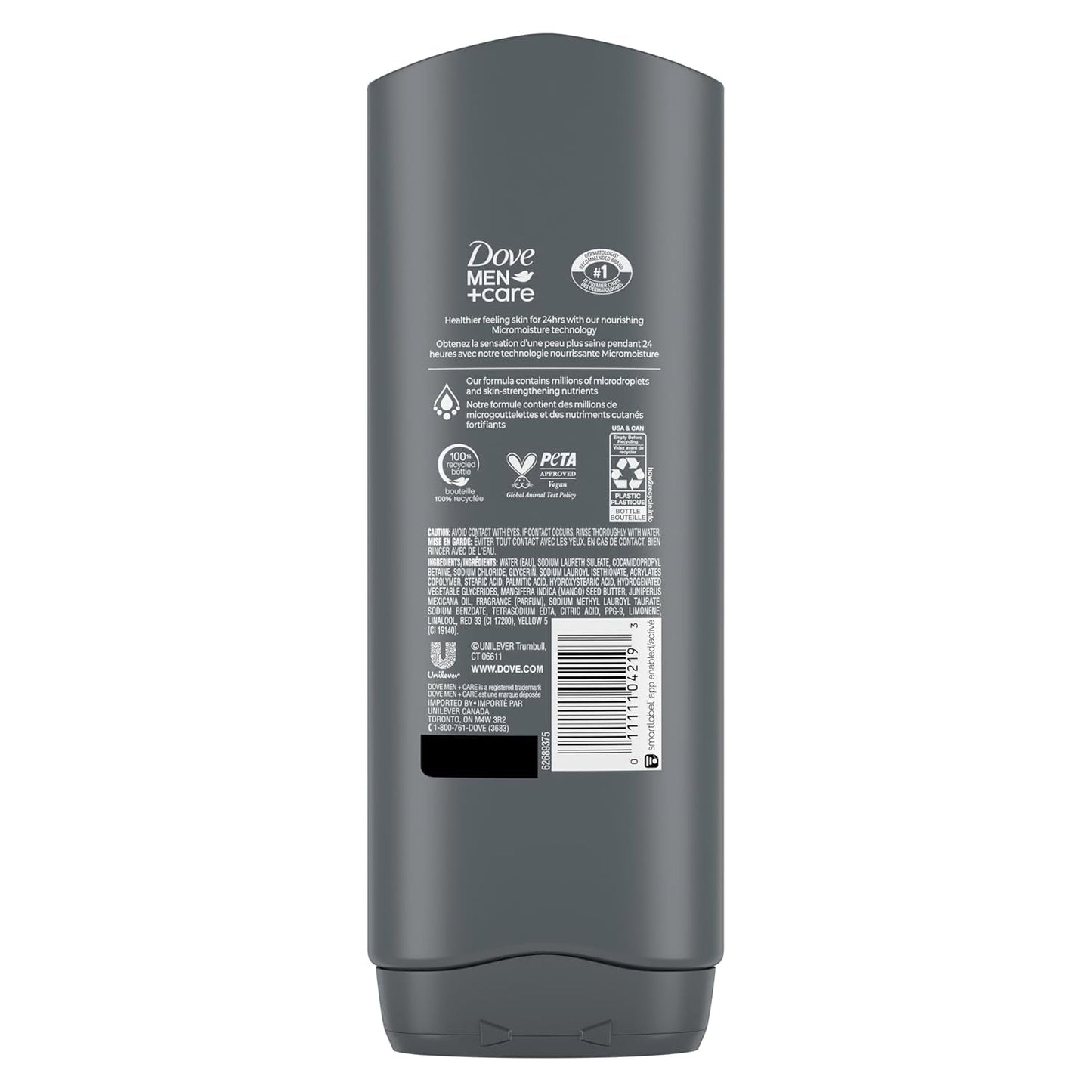 Body Wash Rejuvenating Mango + Cedarwood 4 Count for Men with 24-Hour Nourishing Micromoisture Technology 18 Oz