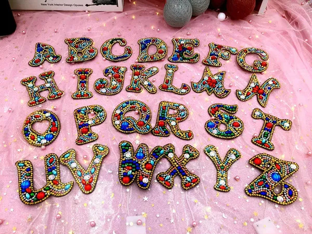 5D Creative Crystal Diamond Painting DIY 26 Letter One-Piece Keychain Pendant/1Pc