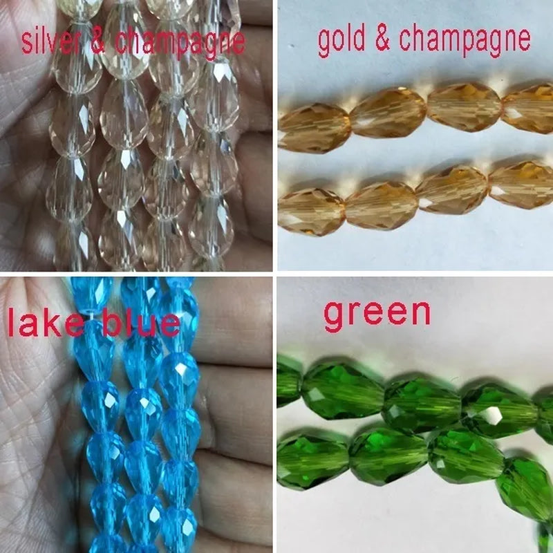 Multi-Color Top Quality Crystal Tear Drop Shape Beads Crystal Glass Beads Loose Spacer round Beads for Jewelry Making