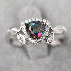 Fashion 925 Silver Triangle Cut Topaz Diamond Rings for Women Bridal Romantic Engagement Proposal Fine Jewelry