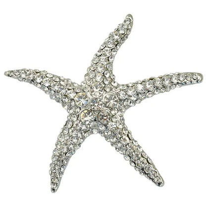 Starfish Brooches Blue Rhinestone Starfish Brooch Fashion Colorful Bridesmaid Wedding for Woman