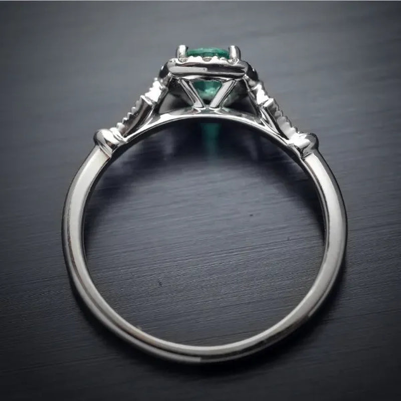 New and Noble Aquamarine/Ruby/Green Zircon AAA Ring Gold-Plated Jewelry Engagement Ring